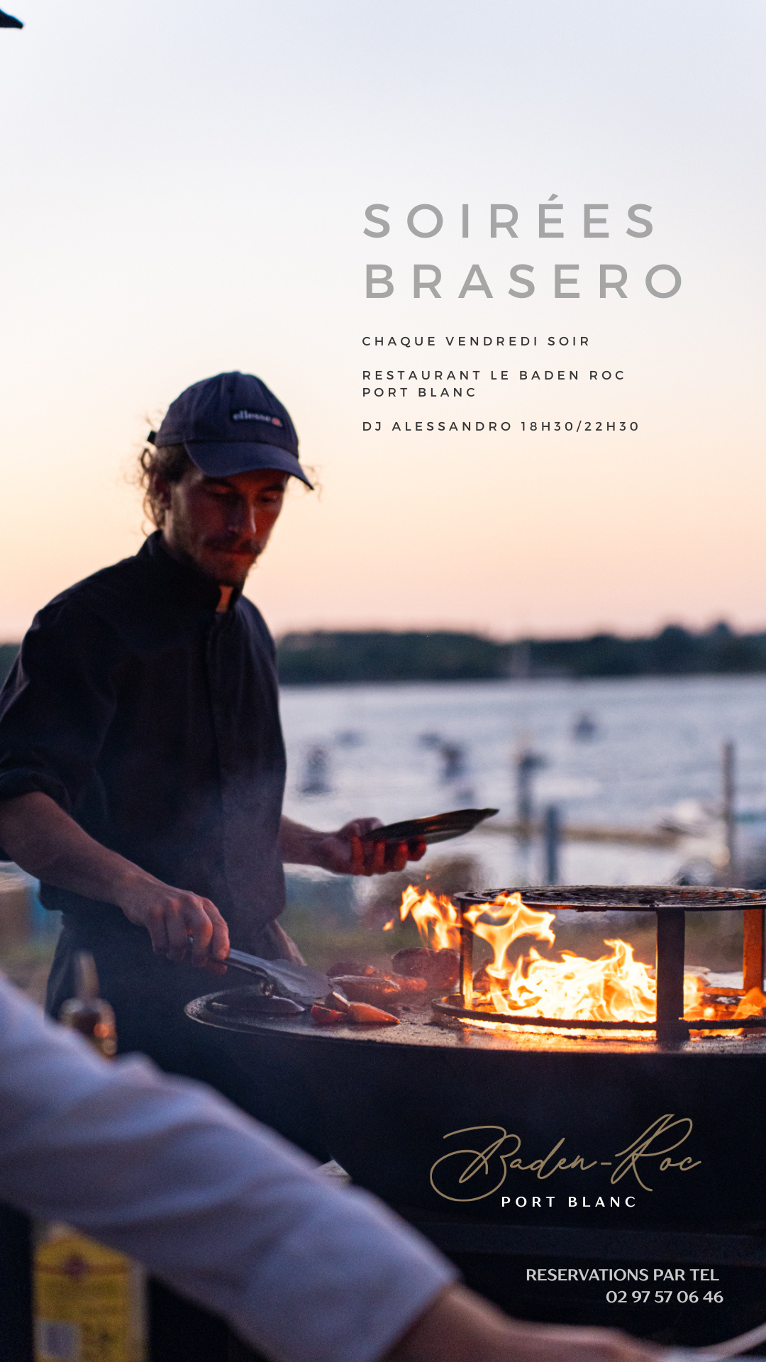 Soirées brasero barbecue vue mer restaurant proche vannes baden plats végétariens